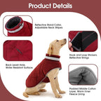 KAMA BRIDAL Dog Winter Coat Warm Padded Puppy Jacket Windproof Water Resistant Clothes for Small Medium Large Pets Christmas Sweater Outfit Vest(Red, 3XL)