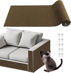 Cat Scratch Furniture Protector for Couch, Wall & Door Guard, Trimmable Self-Adhesive Scratch Pad, DIY Climbing Mat, Deterrent, Scratching Post Replacement (78.7''x15.8'', Brown)