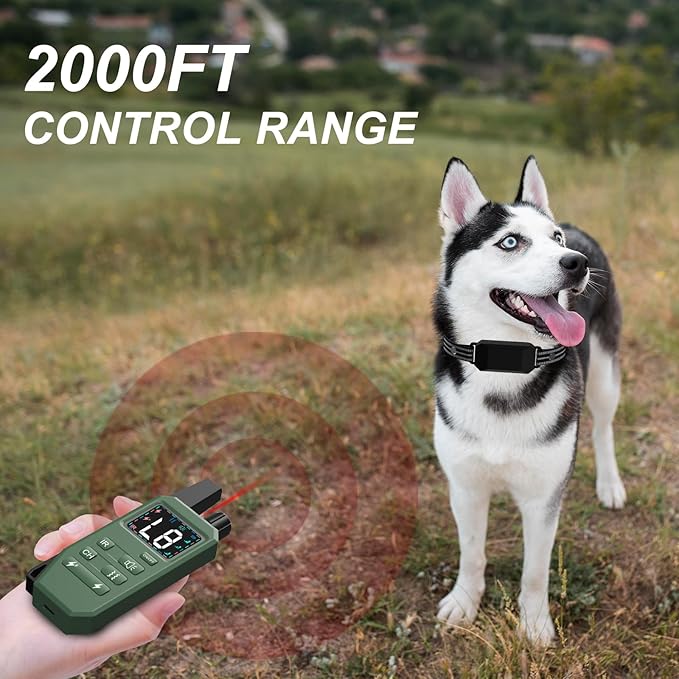 JOTUT Dog Training Collar 2000 Ft Range Electric Dog Collar with Remote Control,Rechargeable IP67 Waterproof E-Collar