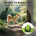 Plutus Pet Adjustable No Pull Dog Harness with Leather Accents, Heavy Duty Reflective Nylon Vest for Training, Hiking, Easy Walk Harness for Small, Medium, Large Dogs (Green, S)
