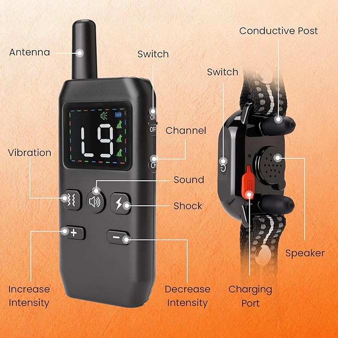 Small Shock Collar for Small Dogs，1300FT Dog Training Collar with Remote，3 Channels - IP67 Waterproof Rechargeable, Beep, Vibration, Safe Shock for Small & Medium Dogs(5-30Lbs，Black)