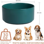 Ceramic Dog Bowls, Non Slip Dog Food and Water Bowl with Silicone Base, Heavy Pet Feeding Bowl for Small, Medium, and Big Dogs (Green, 6 Inches)