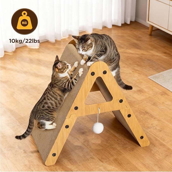 Gimars Wood Grain A-Shape Cat Scratcher, MZB-AS-M