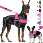 Lukovee No Pull Dog Harness & Leash Set - Heavy Duty Dog Vest Harness with Soft Padded for Medium Large Dogs, Adjustable Reflective Tactical Pet Harness for Easy Walk and Training (S, FU)