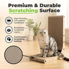 Best Pet Supplies Catify Cat Scratcher, Fun Interactive Scratchers, Posts, Poles, Claw Safe, Furniture Saver Indoor Play Support Natural Cat Behaviors Heavy Duty - L-Shape Scratcher, 16.5 x 11.4