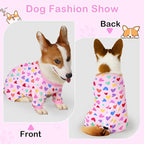 Glittme 2PACK Dog Pajamas Soft Dogs Clothes for Small Medium Dogs Elastic Cats Apparel Breathable Dog Pjs for Puppy