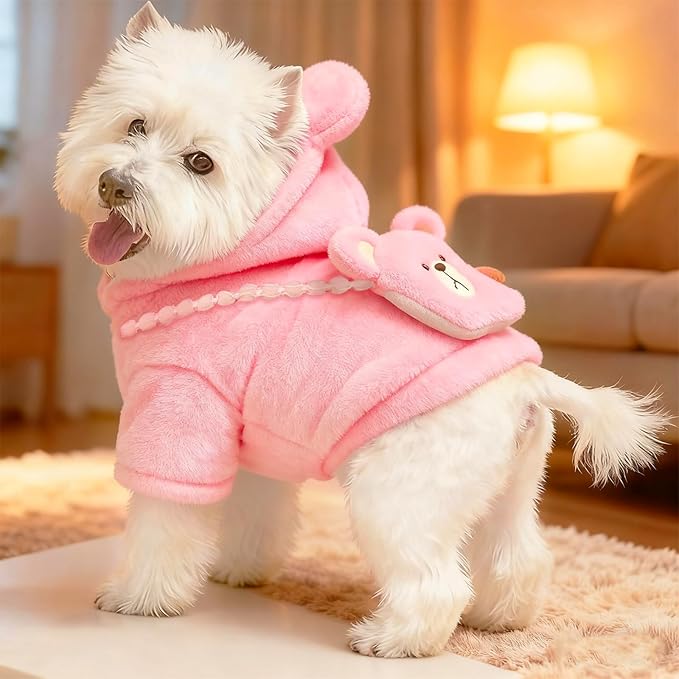 Fleece Dog Coat Clothes for 6 to 9 lbs - Padded Dog Jackets for Small Dogs Warm Coat for Dogs Back Length 10-11" Suitable for Cold Weather