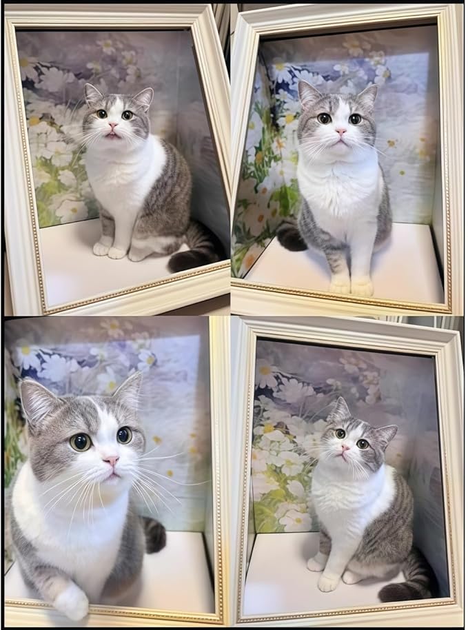 Oil Painting Cat House with Scratcher,Cat Bed Art Picture Frame Scratching Board Playing Tent Box, Assemble Kitty Couch Cave Condo Creative Pets Furniture - Kitty Living in Famous Painting