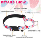 KOOLTAIL Martingale Collar for Dogs for Small Medium Large Dogs, Soft Padded Nylon No Pull Dog Collar with Buckle, Adjustable No Slip Heavy Duty Durable Puppy Training Collar for Boys Girls, Pink M
