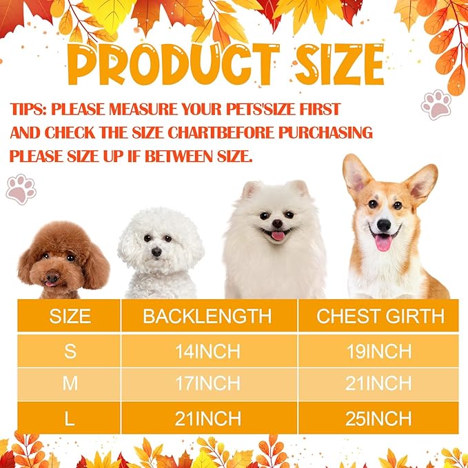 Abbylike 3 Pcs Seasonal Dog Outfits Christmas Halloween Thanksgiving Pet Costume Cotton Holiday Puppy Dress Lightweight Pet Apparel with Bowknot for Large Medium Cat Clothing, Small
