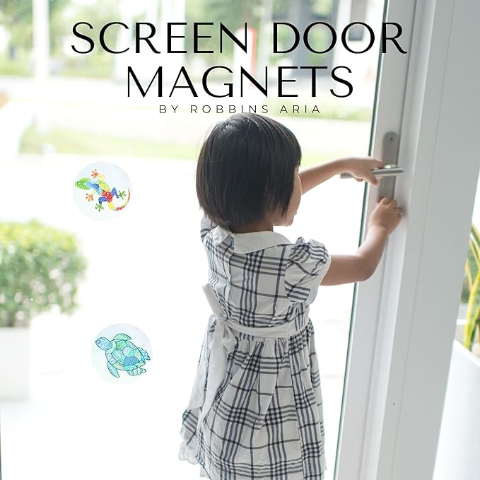 Screen Door Magnets Double Sided – Keep People, Kids, and Dogs from Running into a Screen Door. Saver - Robbins Aria Turtle