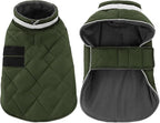 KAMA BRIDAL Dog Winter Coat Warm Padded Puppy Jacket Windproof Water Resistant Clothes for Small Medium Large Pets Christmas Sweater Outfit Vest(Green, 3XL)