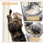 Globlazer Extra Large Cat Tree Tower, 82in Tall Heavy Duty Cat Tree for Indoor Cats Large Adult Big Cat Tower with 8 Scratching Posts, 2 Cat Condos, 2 Top Perches, 3 Hanging Baskets, S82, Light Grey