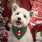 FUAMEY Dog Tuxedo Christmas for Large Dogs,Dog Formal Suit Dogs Attire Pet Bow Tie Puppy Party Costumes Cat Tux Outfits Pets Bandana Cosplay Adjustable Bowties Christmas Green Red L