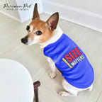 Parisian Pet Dog Shirt – 100% Cotton Shirts for Medium Dogs – Blue Sleeveless Puppy Clothes – Lightweight and Breathable Pet Apparel – Soft Funny Dog Clothes - Stretchy T Shirts for Dogs