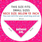 Birthday Dog Bandanas 1 Pack, Colorful It's My Birthday Dog Scarfs for Boy and Girl, Pet Scarves for Birthday Boy and Girl Bandanas for Small Medium Large Dogs (Birthday Girl, Small)