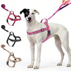 Annchwool No Pull Dog Harness with Front Clip and Easy Control Handle-Belly & Chest Adjustable Dog Harness and Leash Set for Medium Large Dogs-Heavy Duty Vest Harnesses Easy for Walking(Pink,M)