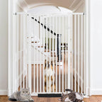 59 Inch Extra Tall Pet Gate for Cats,29.92“- 48” Adjustable Wide Dog Gates,No Drilling Pressure Mounted Walk Through Tall Cat Gate for Doorways,Hallway,Stairs