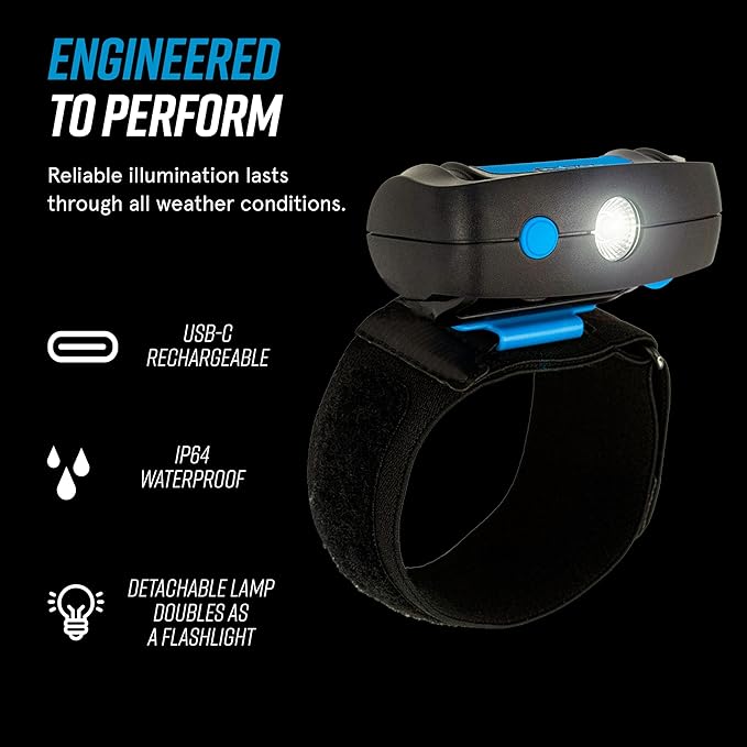 Noxgear LightHound (Large) + Wrist Light – Illuminated and Reflective Harness for Dogs Including Multicolored LED Fiber Optics (USB Rechargeable, Adjustable, Lightweight, Rainproof)