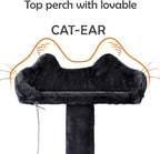 Topeakmart 61in Cat Tree for Indoor Cats, Cat Tower with Scratching Posts Spacious Perch & Platform for Kittens, Black