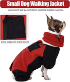 DENTRUN Small Dog Winter Coat, Warm Fleece Jacket with Removable Turtleneck, Dog Cozy Sweater, Puppy Cold Weather Outfit, Windproof Costume, Soft Woolly Pajamas