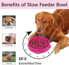 MateeyLife Large Slow Feeder Dog Bowls, Anti-Choking Puzzle Dog Food Bowls, Anti-Slip Interactive Feeding Slow Down Eating, Bloat Stop Maze Dishes for Large Breeds 4 Cups Purple