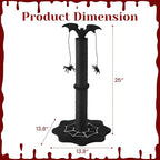 Gothic Cat Scratching Post with Spider Dangling Toys for Indoor Cats, Sisal Scratch Pole, Durable Monster-Themed Scratch Post, Suitable for Kittens and Large Cats, Black
