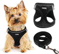 Dog Harness for Small Dogs and Leash Set, Honeycomb Grid, Reflective Lightweight Harness & Anti-Twist Pet Lead (Multi Color, Size: XS-S-M) (S, Black)
