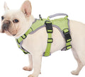 Huntboo Escape Proof Dog Harness, Escape Artist Harness, Reflective Dog Harness with Handle, Durable,Adjustable Vest for Small Medium Large Dogs Walking, Training, and Running Gear(Green,M)