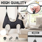 Supet Dog Grooming Hammock Harness for Dogs Cats, Relaxation Pet Nail Clipper Hammock, Restraint Dog & Large Animal Leashes Sling for Groomingk for Nail Trimming (Black Currant, XL)