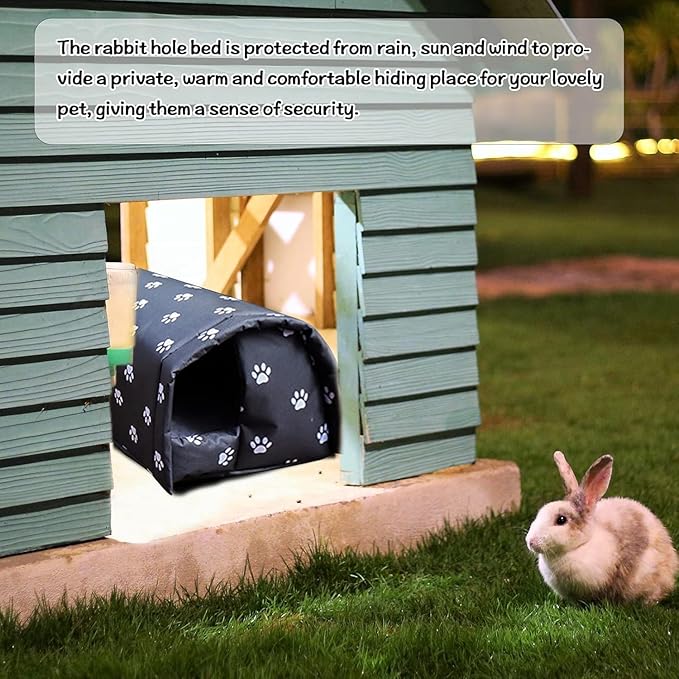 Hamiledyi Bunny Cave Bed Small Animal Warm Nest Habitats Guinea Pig Hideouts Stray Cats Shelter Cage Accessories for Hamster Cats Rat Mice Chinchilla Flying Squirrel (Black)