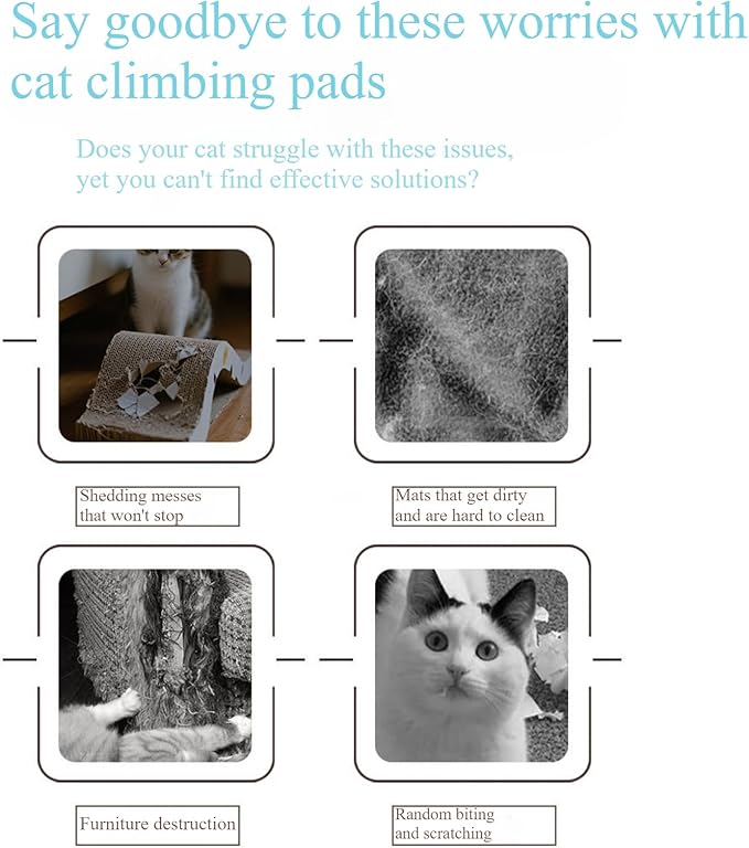 Wall-Mounted Cat Scratcher, 2025 Upgraded Indoor Cat Wall Scratcher — Self-Adhesive Double-Sided Tape, Trimable Scratching Surface, Suitable for Walls/Sofas/Floors (IncludesToy) (Calico Cat)