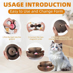 Accordion Magic Organ Cat Scratcher Board for Indoor Cats, Cardboard Cat Scratch Toy with Ball,Interactive Mental Physical Exercise Cat Toy