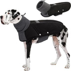 ASENKU Dog Coat, Dog Winter Jackets with Fleece Turtleneck, Windproof, Reflective Pet Snow Jacket for Cold Weather,Coats for Extra Large Size Dogs, Black, XXXXL