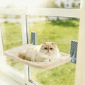 Cat Window Perch, Foldable Window Hammock for Cats with Strong Adhesive Glue, Metal Frame and Washable Soft Cover cat Bed for Window, Reversible for Winter and Summer