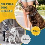 Mayerzon Martingale Prong Collar for Large Medium Dogs Beagle Husky Doberman, Adjustable Dog Pinch Collar No Pull for Walking Training, with Extra Links and Rubber Caps