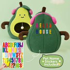 Cute Cat Beds for Indoor Cats, Small Dog Beds, Soft Washable Pet Beds for Kitten and Puppy, Funny Avocado Cat Cave Cat Toys, 19 Inches