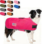 BEAUTYZOO Dog Winter Coat for Large Dogs Waterproof, Warm Reflective Great Dane Oxford Canvas Jacket, Fleece Dog Cold Weather Coats Windproof for Female Male Dogs, Rose Pink L