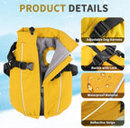 Dog Winter Coat Reflective Water-Resistant Jacket, Fleece Lined Windproof Puppy Coat with Back Zipper & D-Ring, Cold Weather Dog Coats for Small Medium Dogs (XL, Orange)
