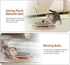 Natural Sisal Round Cat Scratcher，Interactive Cat Ball Track Toy for Indoor Cats，Cat Scratching Pads，Kitten Toys for Chasing Hunting Mental Physical Exercise Puzzle