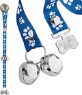 PoochieBells Dog Doorbell, Dog Potty Training Bells, Dog Safe USA-Made w/Perfect Sound,Dog Trainer Approved, Housetraining Made Easy & Quick, Sig Tracks Navy