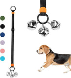 SVD.PET Dog Door Bell with Hanging Ring, Dog Bells to Go Outside for Potty Training, Can Attach to Door Knob or Anywhere Near The Door, Height Adjustable, Loud Jingle Bells for Puppies (Black)
