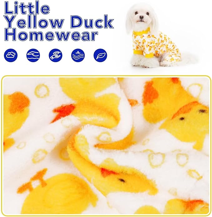 Paiaite Dog Pajamas Onesie: Comfortable Four-Legged Apparel for Small, Medium, & Large Dogs, Polyester Material for Comfort, Wrinkle Resistance, Moisture Wicking, Stretchiness Cartoon Duck 3XL