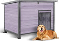 Dog House Outdoor Weatherproof, Sturdy Large Breed Doghouse Anti-Chewing Iron Frames Wood Houses, Dog Shelter for Indoor Puppies, Cats