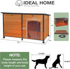 59.1’’ Extra Large Heated Dog House Outdoor for Winter, Insulated Dog Kennel with Metal Frame, Weatherproof Dog Shelter with Heating Pad and All-Around Insulated Liner for Large Breed Outside (Brown)