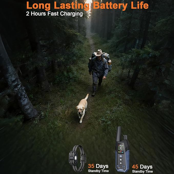 Aikko Professional Dog Shock Collar with Remote - 3300FT Training Collar for Small Medium Large Dogs, IPX7 Waterproof Rechargeable eCollar with 3 Training Modes for No-Pull Stubborn Dogs (Navy Blue)