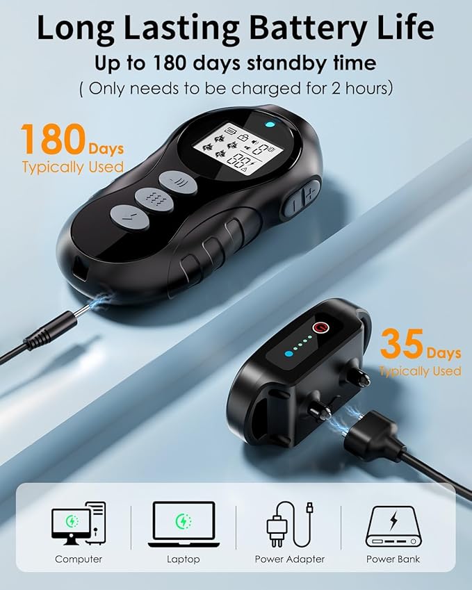 Dog Training Collar with Remote for Dogs, Waterproof IPX7 E Collar, Beep Vibration Modes, Safe Humane Training, 2000FT Range, Rechargeable Battery, for Small Medium Large Dogs 10–120 lbs (Black)