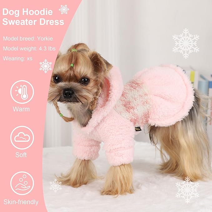 Dog Sweater Hoodie Dog Winter Clothes for Small Dogs Boy Girl Pet Hoodies for Dogs Cold Weather Coats Fall Puppy Sweatshirt Chihuahua Yorkie Cat Sweater Costumes