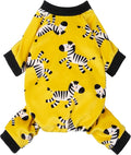 Fitwarm Zebra Dog Fleece Pajamas, Funny Winter Clothes for Small Dogs Boy Girl, Cozy Pet Onesie, Yellow, Black, White, XXL