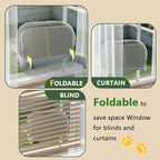 Cat Window Perch with 6 Strong Suction Cups,Mats that can be Switched Between Winter and Summer,Foldable Cordless Cat Beds Can Bear to 50LBS Weight (Grey)